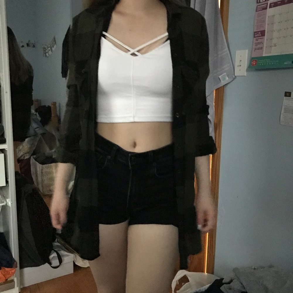 Long Green&Black Tunic Flannel